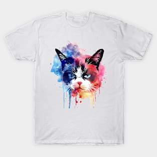 Cat Water Color Pop Art Design for Cat Lover T-Shirt